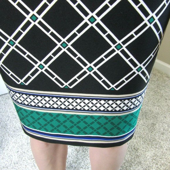 Black White Diamond Sheath Dress, Office, Party, Date, Church, WHBM Women Size 0 - Picture 6 of 9